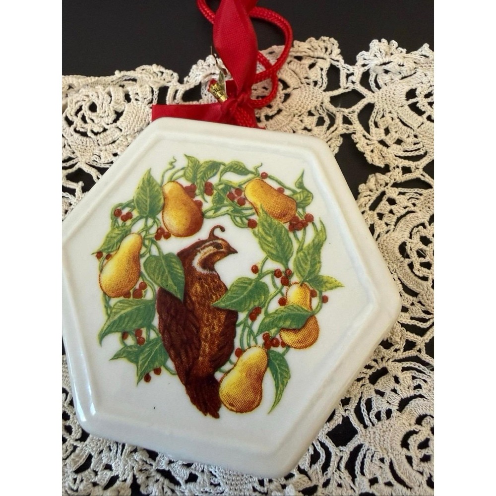 Vintage Christmas Memories Potpourri Ornament Partridge In A Pear Tree